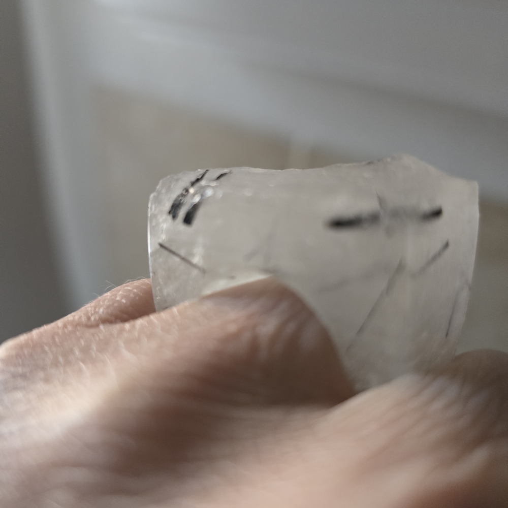 Tourmalinated Quartz Solid Size 8 Ring. - image 2